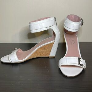 White wedge Marc Fisher sandals 7.5